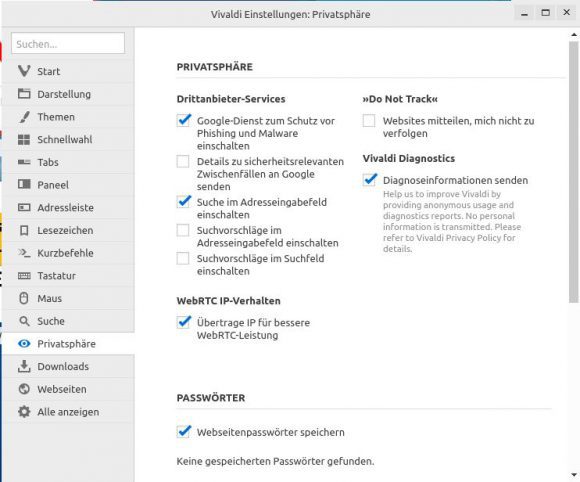 Vivaldi 1.3 mit verbesserter Privatsphäre