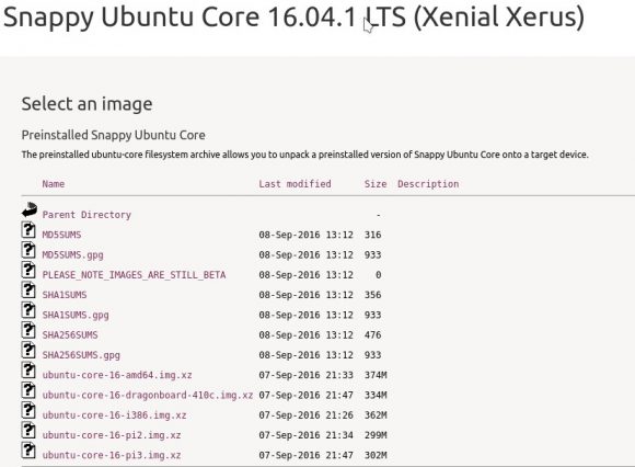 Snappy Ubuntu Core 16.04 Xenial Xerus