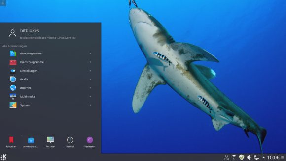Linux Mint 18 KDE - Menü