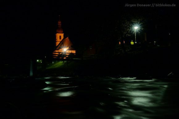 St. Sebastian in Ramsau bei Nacht mit der Sony RX 100 III