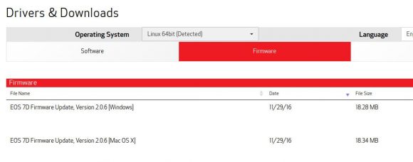 Canon Firmware Update