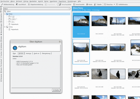 digiKam 5.3 gestartet