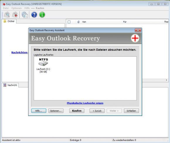 Von Easy Outlook Recovery gibt es eine Demoversion