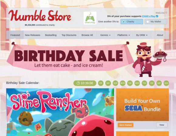 Birthday Sale im Humble Store