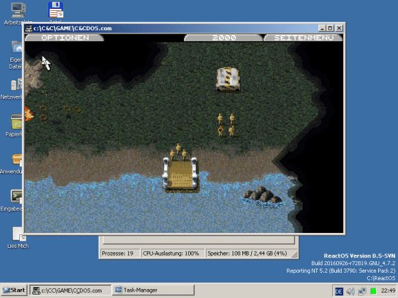 ReactOS 0.4.3 und Command & Conquer (Quelle: reactos.org)