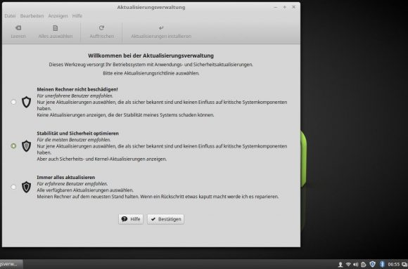 Linux Mint 18.1: Aktualisierungsverwaltung