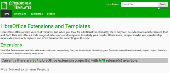 Templates & Extensions für LibreOffice