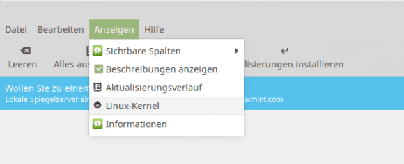 Linux-Kernel anzeigen