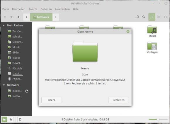 Linux Mint 18.1: Nemo 3.2