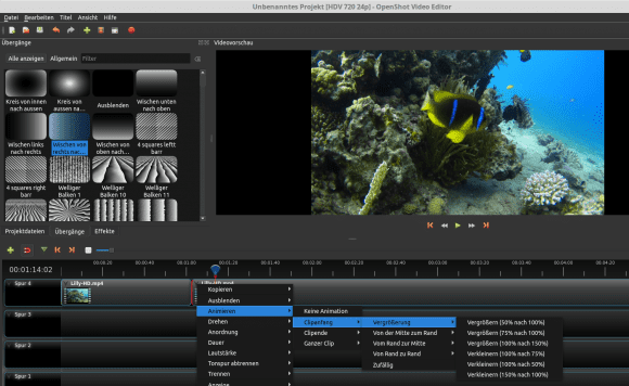 OpenShot 2.2: Animieren