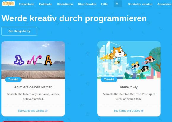 Die erste Programmiersprache in Deinem Leben könnte Scratch sein - es gibt sogar Tutorials