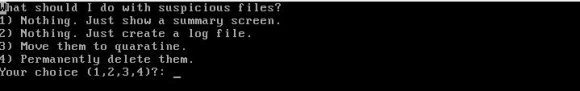 Was soll das System mit verdächtigen Dateien machen?