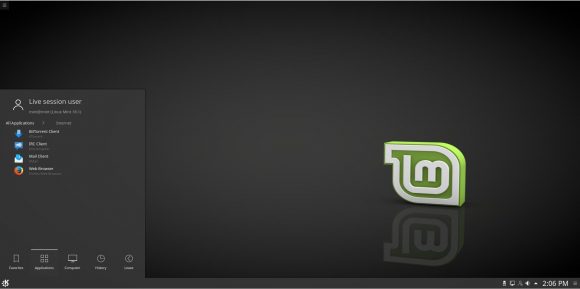 Linux Mint 18.1 KDE Menü