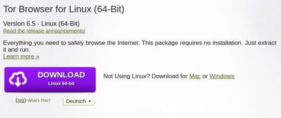 Tor Browser 6.5 gibt es auch auf Deutsch