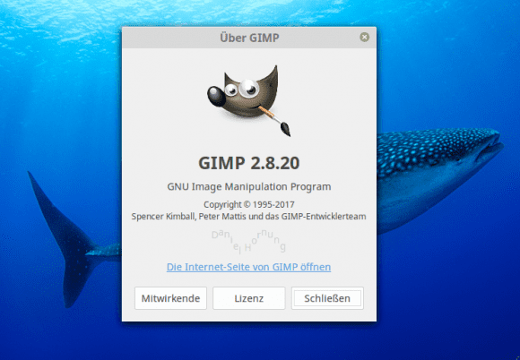 Gimp 2.18.20 unter Linux Mint 18.1