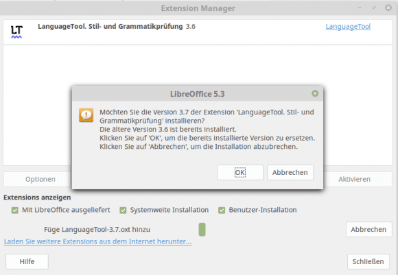 LanguageTool 3.7 ersetzt die ältere Version 3.6