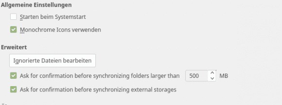 ownCloud Client und externes Storage