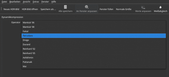 Luminance HDR 2.5.0 im dunklen Modus