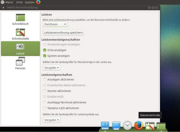 Das MATE-Ableger von Ubuntu 17.04: Pantheon mit dem Brisk Menü lässt sich über Ubuntu Tweak einrichten