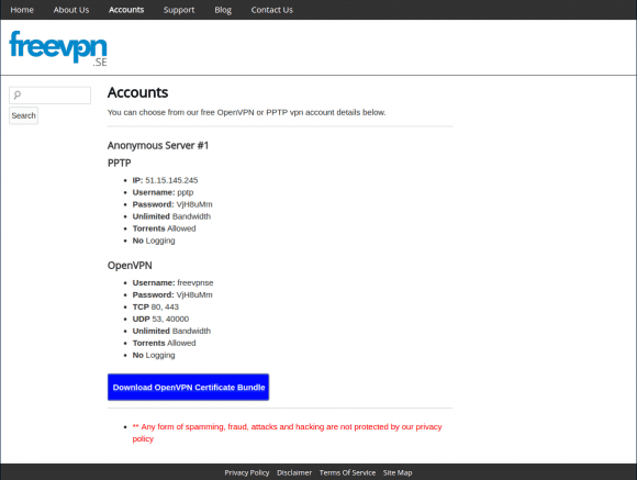 FreeVPN.se sieht vielversprechend aus