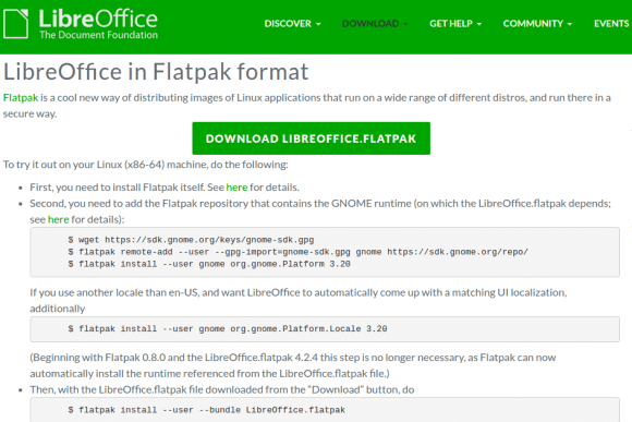 LibreOffice 5.3.3 lässt sich auch als Flatpack installieren