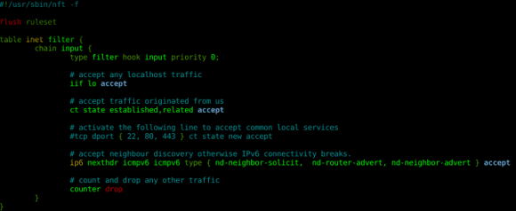 nano mit Syntax Highlighting für nfstables (Quelle: ral-arturo.org)