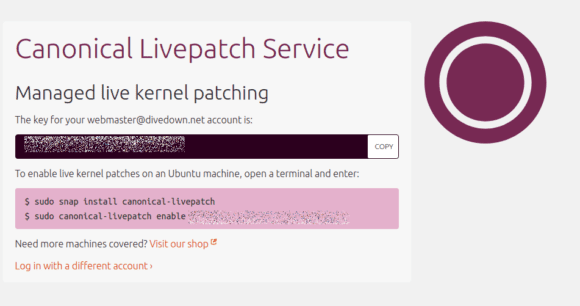 Canonical Livepatch Installations-Anweisung