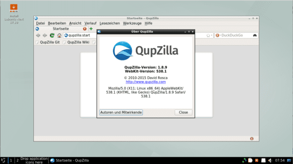 Lubuntu Next 17.10 QupZilla