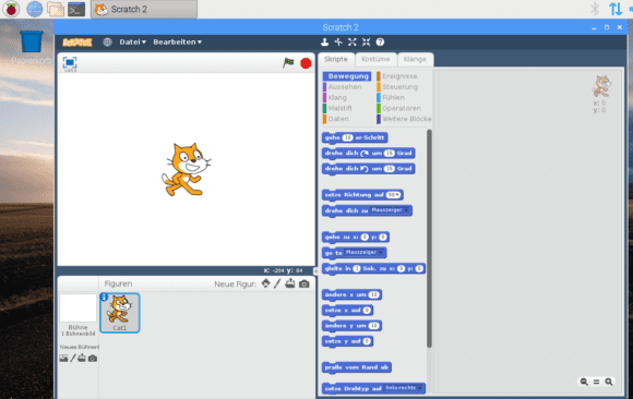 Scratch 2 in Raspbian für x86