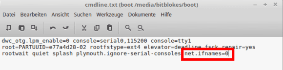 net.ifname=0 stellt wieder um