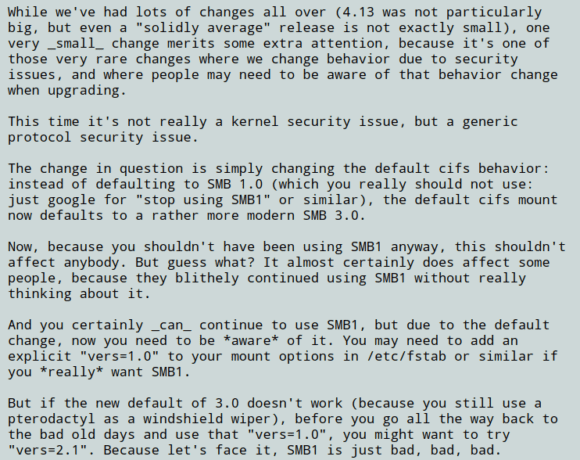 Linux Kernel 4.13 nimmt per Standard SMB 3