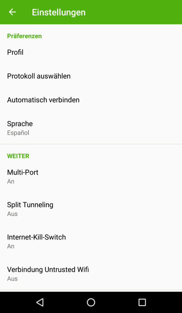 Die Android App von PureVPN bietet einen Kill Switch