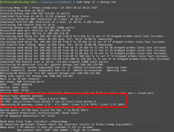 Betway.com läuft mit 89 Prozent Wahrscheinlichkeit mit Linux