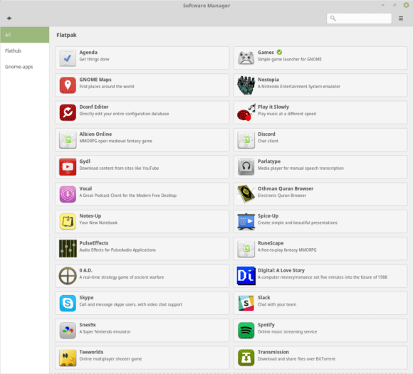 Flatpak-Integration in Linux Mint 18.3 (Quelle: linuxmint.com)