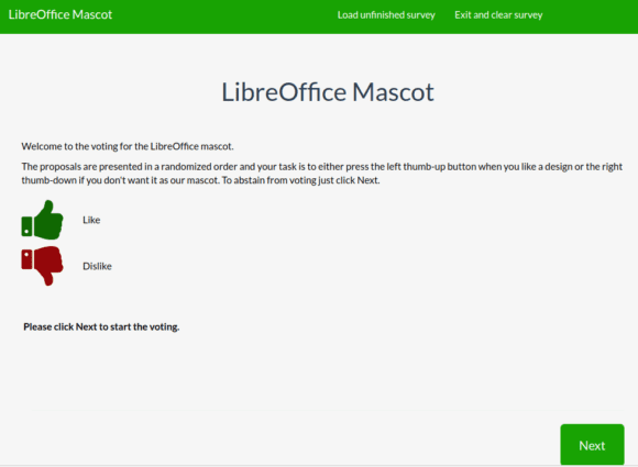 Für das neue Maskottchen von LibreOffice abstimmen