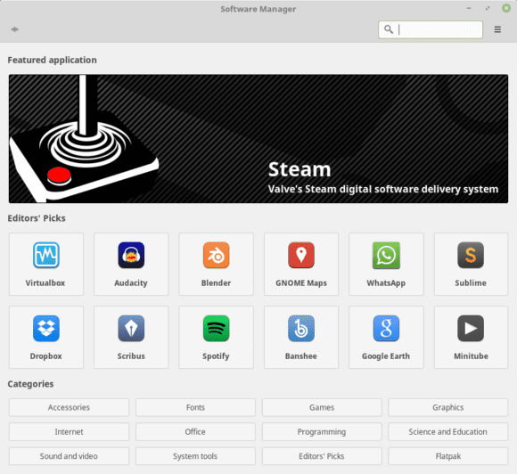 Software Manager in Linux Mint 18.3 (Quelle: linuxmint.com)
