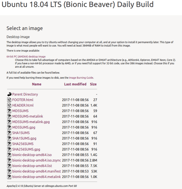Ubuntu 18.04 Daily Builds verfügbar