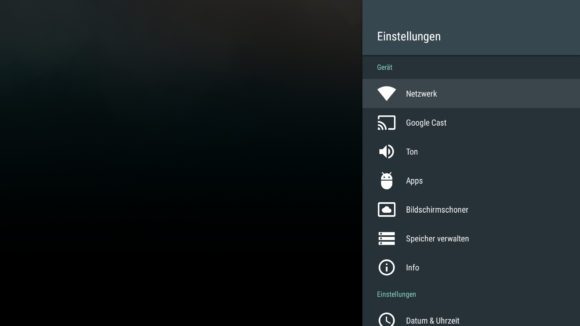 Android TV Einstellungen