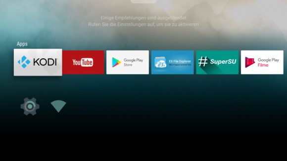 Android TV Startbildschirm