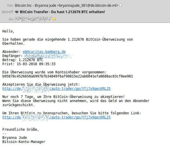 Phishing nach Bitcoin