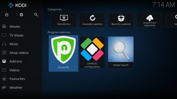 PureVPN als Add-on für LibreELEC auf einem Raspberry Pi