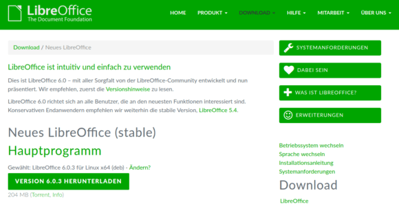 LibreOffice 6.0.3 steht ab sofort zum Download bereit