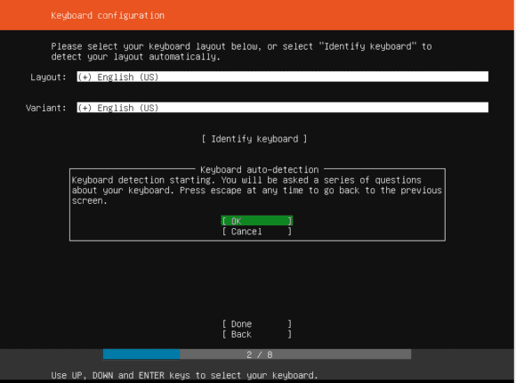 Ubuntu 18.04 Server Installer - Tastatur