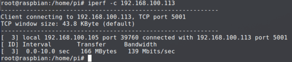 iperf Raspberry Pi 3 B+