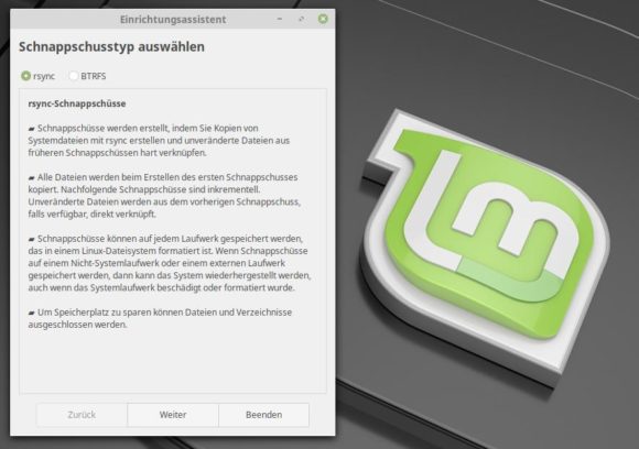 Timeshift Assistent: rsync oder BTRFS?