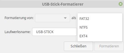 USB-Stick-Formatierer: Ich sehe aber kein exFAT ...
