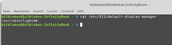 Bei mir ist der Display Manager LightDM