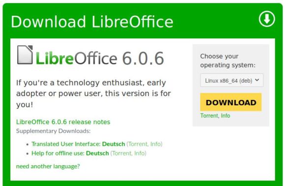 LibreOffice 6.0.6 ist fertig