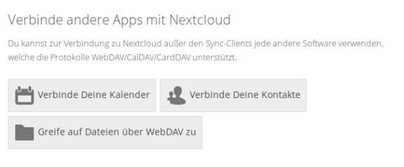 So verbindest Du Kalender, Kontakte und WebDAV mit Nextcloud