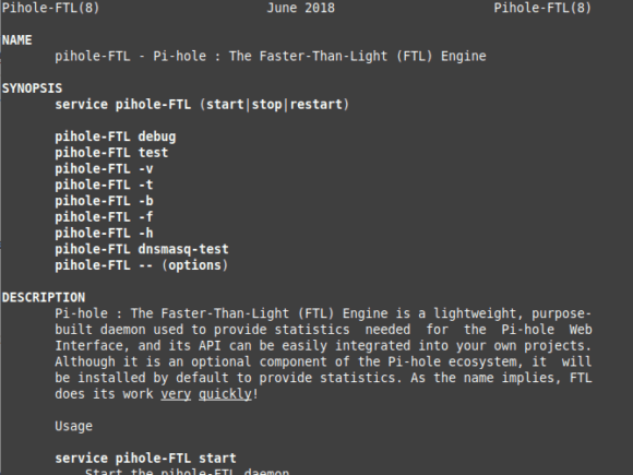 pihole-FTL man page